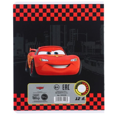 Notebook in a ruler of 12 sheets, 5 types of mix, cover coated cardboard, cars-3