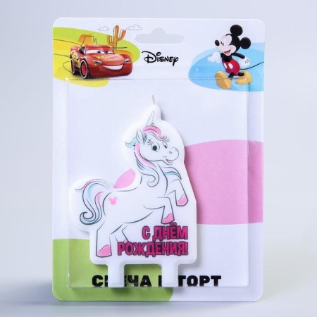 Candle for the cake "Happy Birthday!", 70 x 100 mm, Minnie and unicorn-3