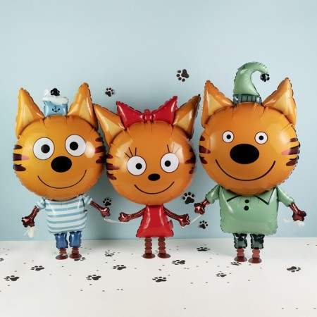 Foil ball 39 "Three cats. Korzhik", walking figure-3