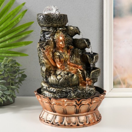 The desktop fountain from the network, the backlight "Lakshmi in gold under the waterfall" 20x20x30 cm-1