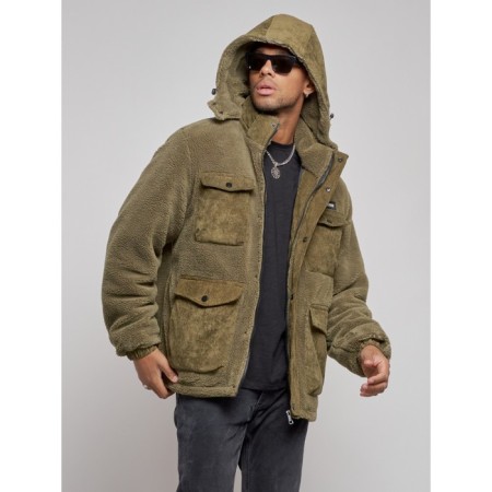 Plush jacket men's, size 52, khaki color-5