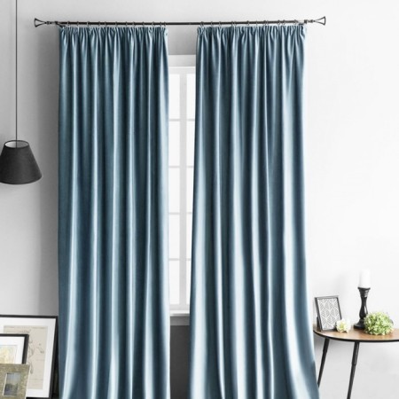 Set of curtains "velvet", size 2x145x270 cm, blue color