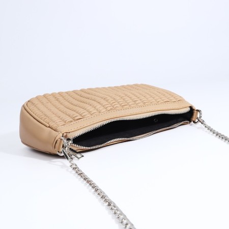 Baget Baget with zipper, long belt, beige color-7