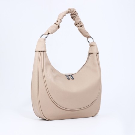 Lurch bag with lightning, external pocket, long belt, beige color-2