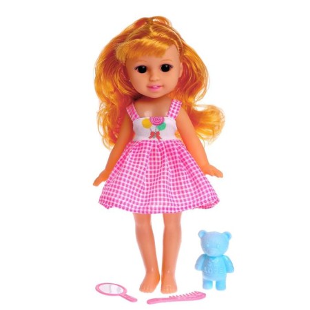 Classic doll "Light" in a dress, with a toy and accessories mix-1