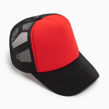 Baseball cap with minaku grid, red color, size 56-58