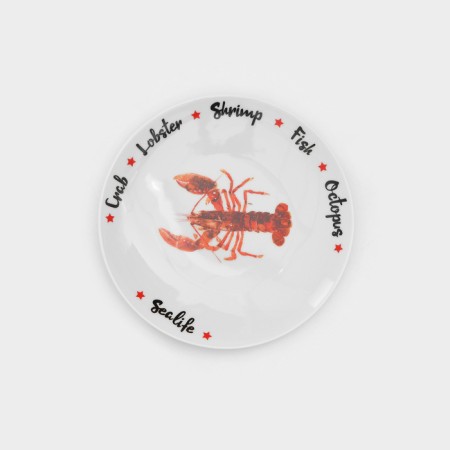 Set of porcelain plates for Sealife pizza, 7 objects, Mix drawing-3