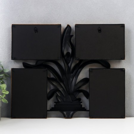 Photo frame plastic in 4 photos 10x15 cm "Blooming Pandanus" gold 40x33.5 cm-2