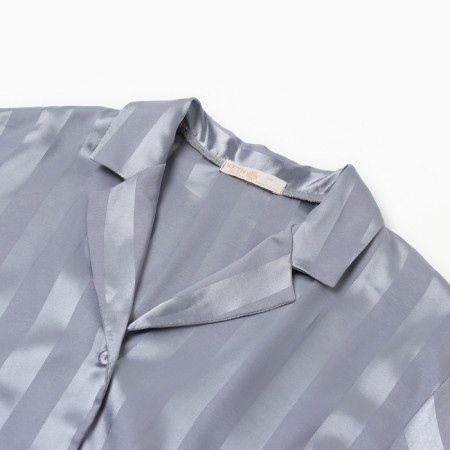 Female pajamas (shirt, trousers) KAFTAN "strip", gray-blue, r.48-50-6