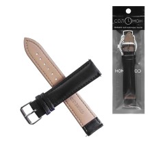 Solomon watch strap, 20 mm, genuine leather, L-20 cm, black