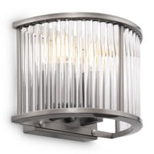 Wall lamp 60W, 2HE14, 15x10 cm, nickel