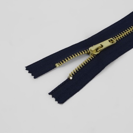 Metal lightning, No. 5, non-proceeding, automatic lock, 18 cm, dark blue/gold color-1