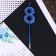 Candle for the cake, number "8", blue, 4 x 13 cm.