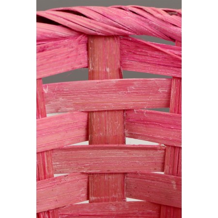 Wicker basket, D13 x H9.5/28cm, bamboo, light pink-5