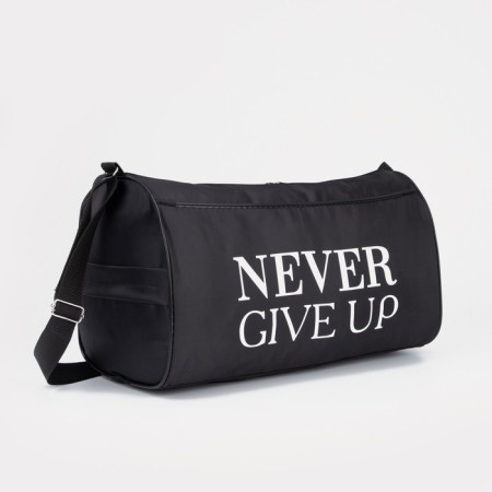 Sports Never Give Up Bag, with a zipper, external pocket, black color-2