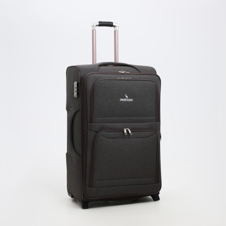 Big suitcase 28 ", a lightning department, code castle, 3 wheels, 2 outer pockets, brown color-1