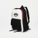 A backpack with a zipper, an outer pocket, a set of a chover, bag, black color