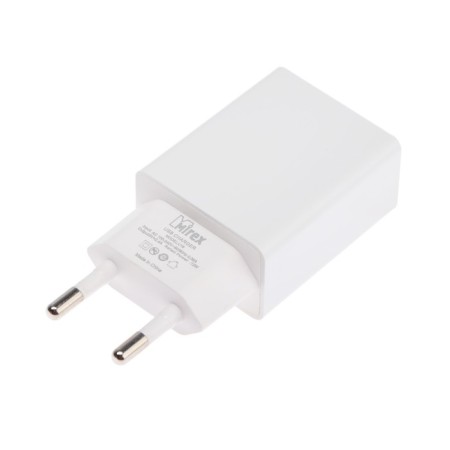 Network charger Mirex U16i, USB, 2.4 A, Lightning cable, 1 m, white-1