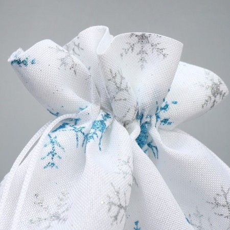 Bag gift canvas "New Year's miracle", snowflakes, 20 x 30 cm +/- 1.5 cm, New Year-2