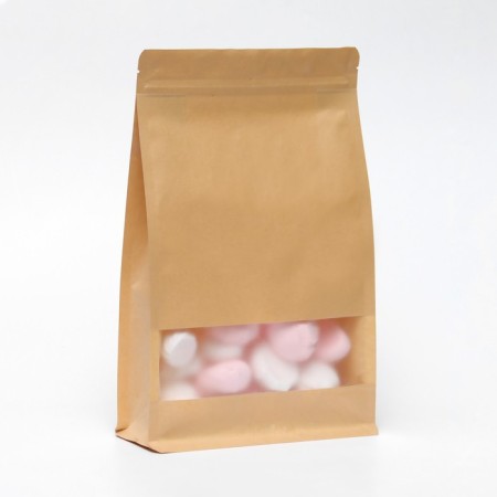 Zip-Lock package Craft with a flat bottom, rectangular window, 20 x 30 cm-2