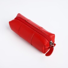 Key of zipper, length 12.5 cm, ring, red color