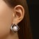 Earrings with pearls "exclus" velvet mini, color silver