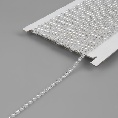 Rhinestones on threads, 4 mm, 9 ± 1 m, transparent color-1