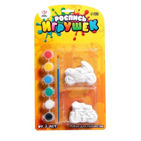 Set for creativity "Painting of toys from gypsum", 2 pcs., Mix technique-3