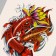Tattoo on the body color "Red carps" 26.1x14.6 cm