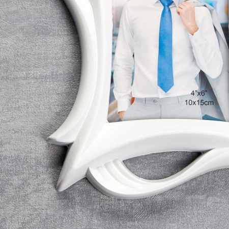 Photo frame plastic in 3 photos 10x15 cm "smooth lines" white 26.5x57.5 cm-2