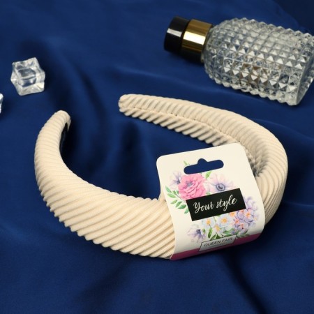 Hair rim "strip" 3 cm, beige-1