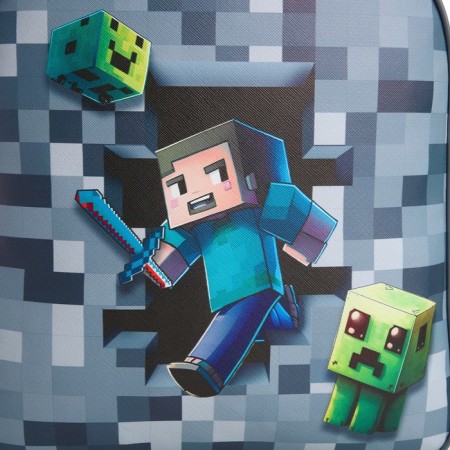 Baby backpack for a boy Textile "Pixels", 28x24.5x8 cm-3