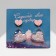 Acrylic earrings "heart" confetti, pink color