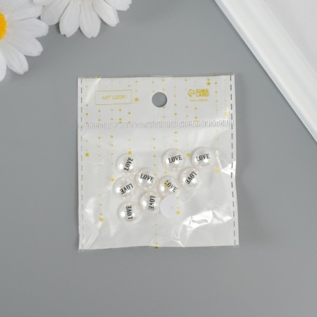 Decor for creativity Plastic "Half -Pester -Love" set 10 pcs 1.2x1.2x0.6 cm-3