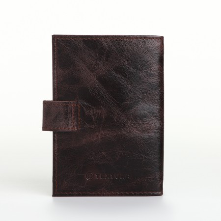 Cover for auto documents on the button, textura, brown color-1