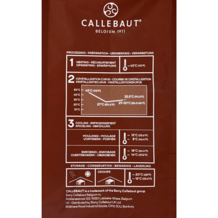 Chocolate confectionery dairy 33.6% Callebaut No. 823, tablet, 2.5 kg-6