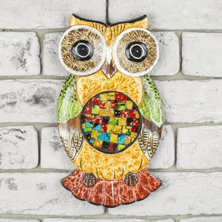 Wall panel "Owl - Rainbow" 28x16x1.6 cm