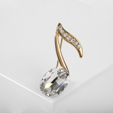 Brooch "Note" from the symphony, the color is white in gold-2