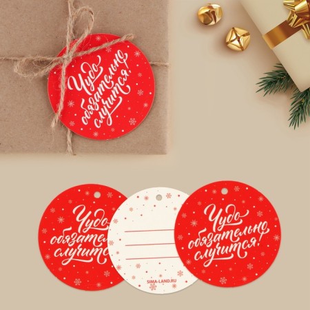 Schildik decorative for a gift “A miracle will happen!”, 7 x 7 cm, New Year-1