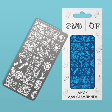 Stamping disk Metal "Patterns", 12 × 6 cm-1