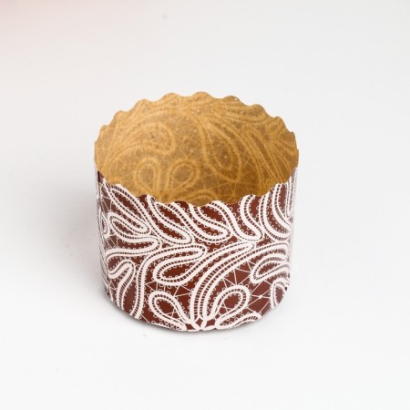 Paper form for cupcake, muffin and kulich "Russian lace" 60x45mm (packing 4000 pcs)-1