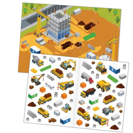 Stickers reusable "Construction", A4 format-1