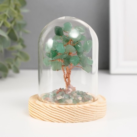 Souvenir "Cash tree in the flask" green 36 stones 7.8x7.8x10 cm-1