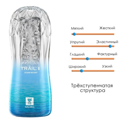 Masturbator Galaku Cup Ocean, in the hard case, gel silicone-7