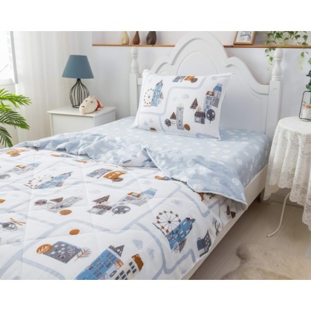 Children's kit with a blanket "City", size 160x220 cm, 160x230 cm, 50x70 cm-1