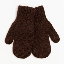 Double children's mittens, dark brown color, size 14 (6-9 years)