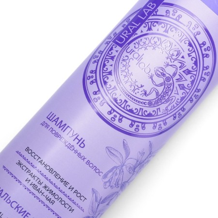 Hair shampoo, with honeysuckle extract and Ivan-one, recovery and height, 410 ml, Ural Lab-3
