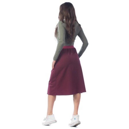 Female skirt, size 46, burgundy color-3