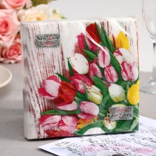 Paper Nev Line Fresco Tulips, 2 layers, 33*33 cm, 20 pcs.