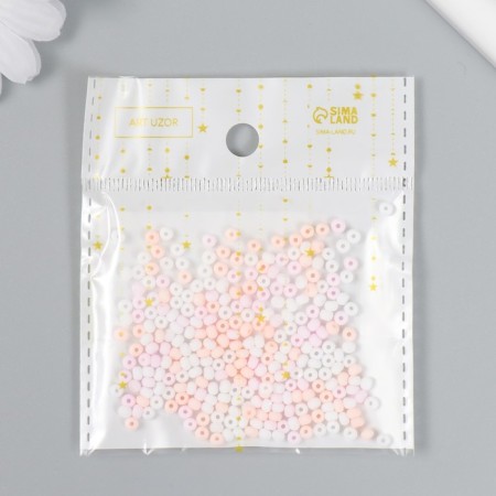 Glass 8/0 "Marshmallow. Matte. Melange. Pink marshmallow" 10 g-3